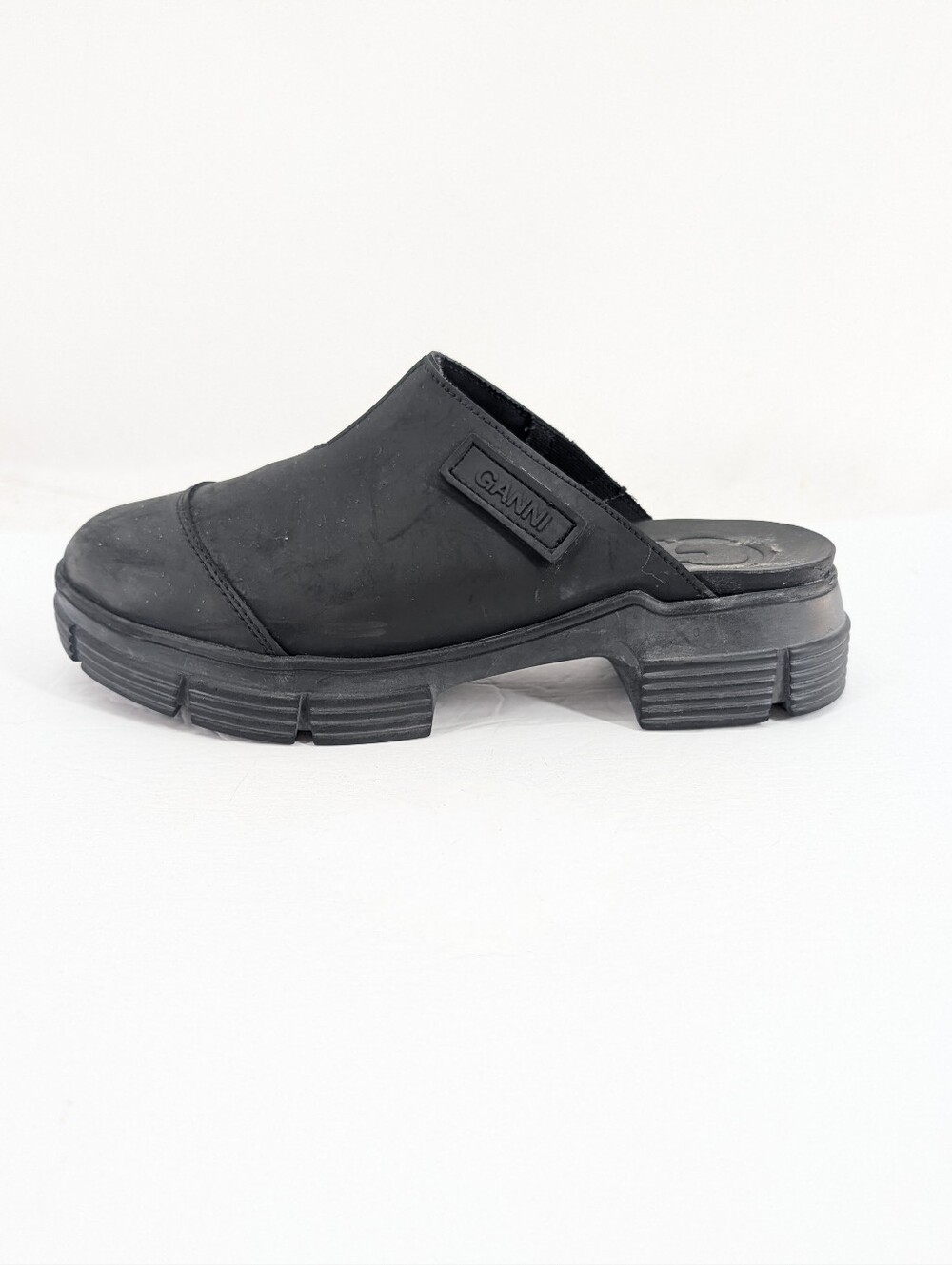 GANNI Chunky Platform Rubber City Mule Clogs Black Size 38 / 7.5 / 8 - Picture 6 of 10